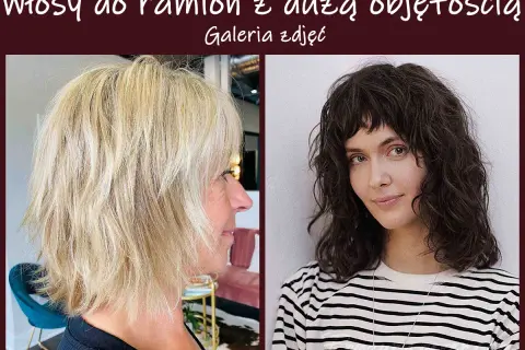 Dwie kobiety prezentują fryzury półdługie włosy do ramion stopniowane. Blond włosy są mocno wycieniowane, ciemne falują.