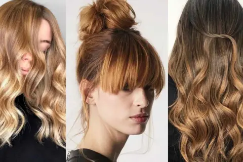 Trzy kobiety z różnymi odcieniami włosów: blond, rudy i brązowy z refleksami. Idealne inspiracje, jak dobrać kolor włosów – test.