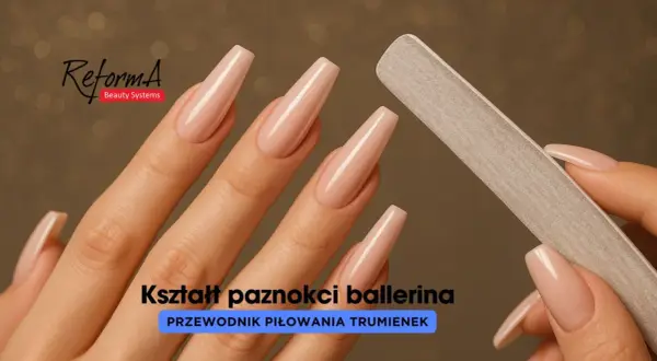 Dłonie z idealnymi paznokciami ballerina, gotowe do nadania kształtu pilnikiem.