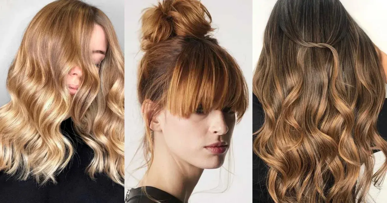 Trzy kobiety z różnymi odcieniami włosów: blond, rudy i brązowy z refleksami. Idealne inspiracje, jak dobrać kolor włosów – test.